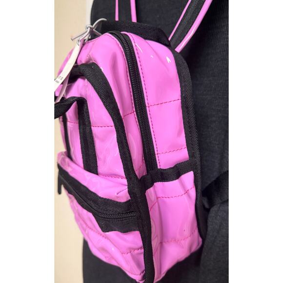 LeSportsac Gabrielle Micro Box Backpack Acid Punch Pink NWT B217 - Picture 2 of 7